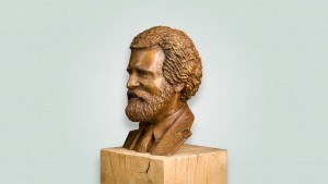 Bronzen borstbeeld man met baard